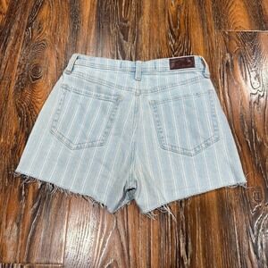 Hollister Women's Blue Denim Size 0‎ / 24 Striped Light Wash Cutoff Shorts